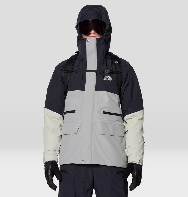Men's First Tracks Jacket, Color: Wet Stone, White Sage, Black, image 6