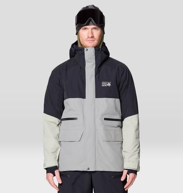 Men's First Tracks Jacket, Color: Wet Stone, White Sage, Black, image 1