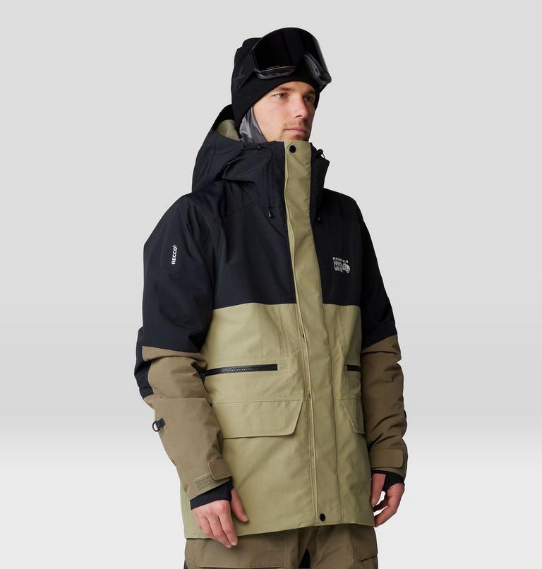 Men's First Tracks Jacket, Color: Mantis Green, Stone Green, Black, image 12