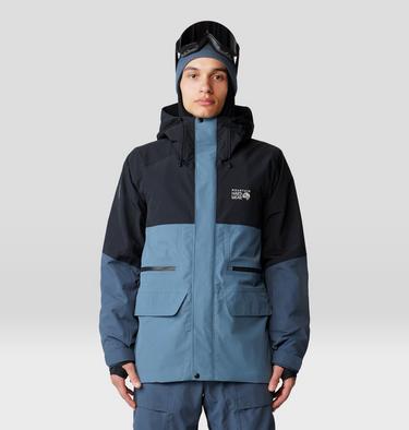 Men's First Tracks Jacket, Color: Adriatic Blue, Moon Blue, Black, image 13