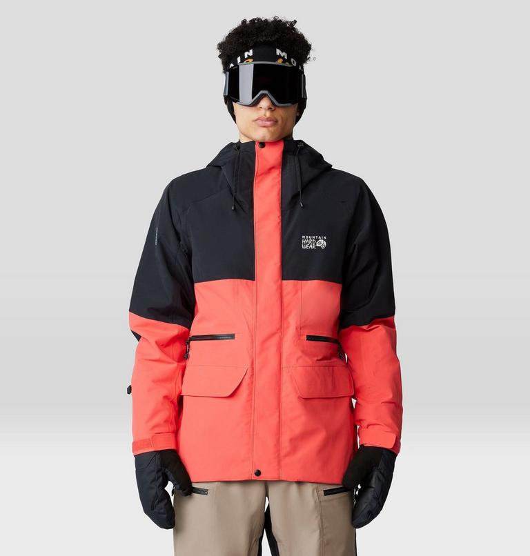 Men's First Tracks Jacket, Color: Solar Pink, Black, image 12