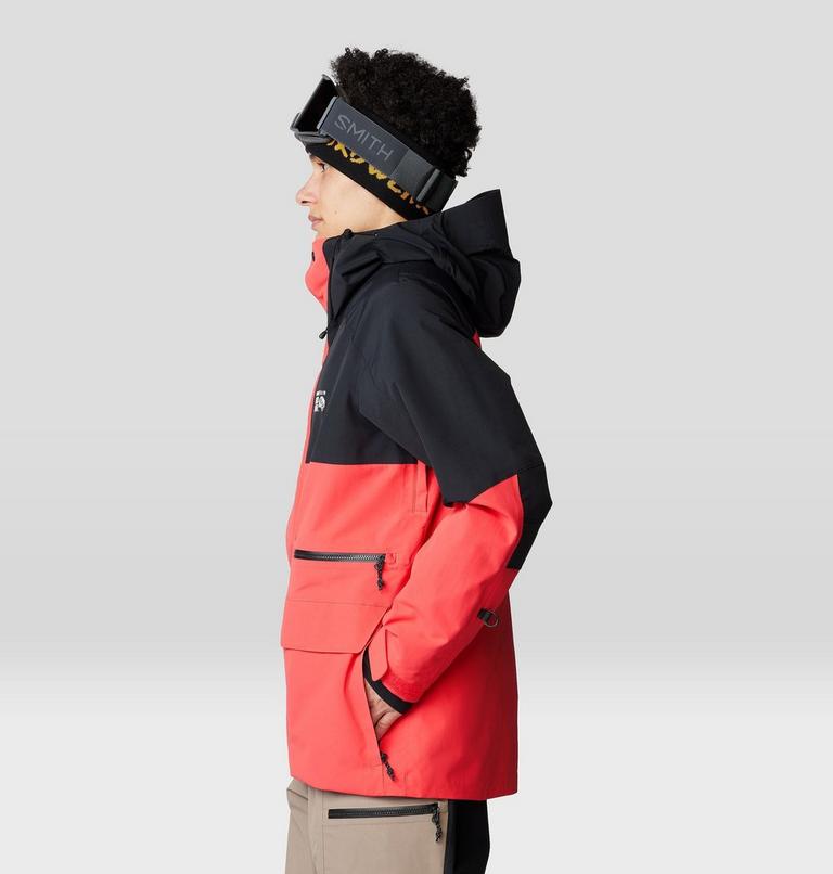 Men's First Tracks Jacket, Color: Solar Pink, Black, image 3