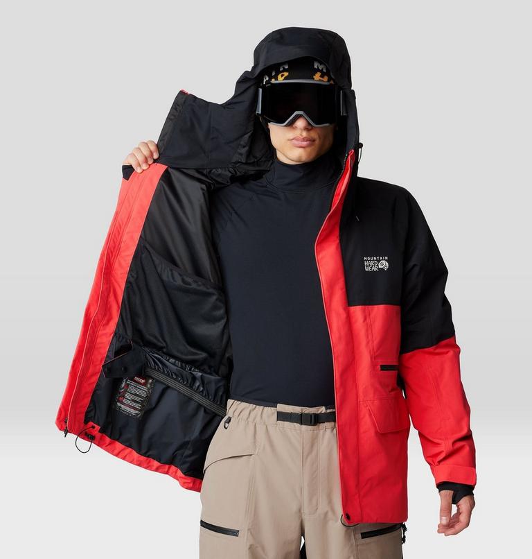 Men's First Tracks Jacket, Color: Solar Pink, Black, image 8