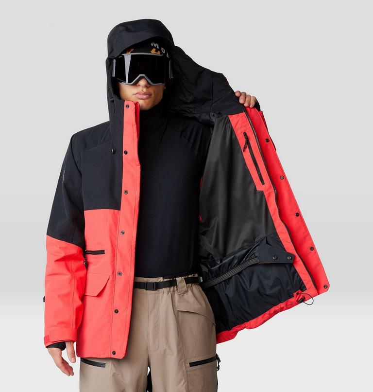 Men's First Tracks Jacket, Color: Solar Pink, Black, image 9