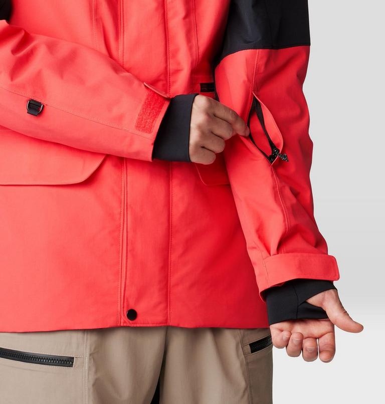 Men's First Tracks Jacket, Color: Solar Pink, Black, image 10