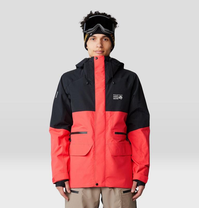 Men's First Tracks Jacket, Color: Solar Pink, Black, image 1