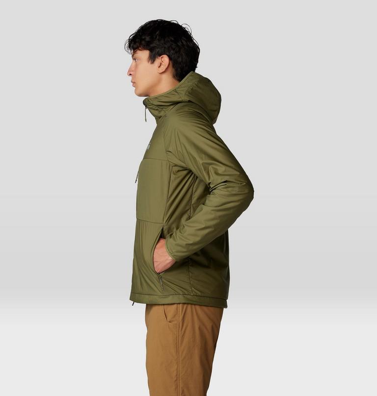 Men's Kor AirShell Warm Hoody, Color: Combat Green, image 3