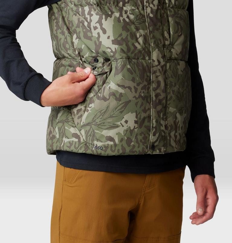 Men's Nevadan Down Vest, Color: Stone Green Forests Floor Print, image 4