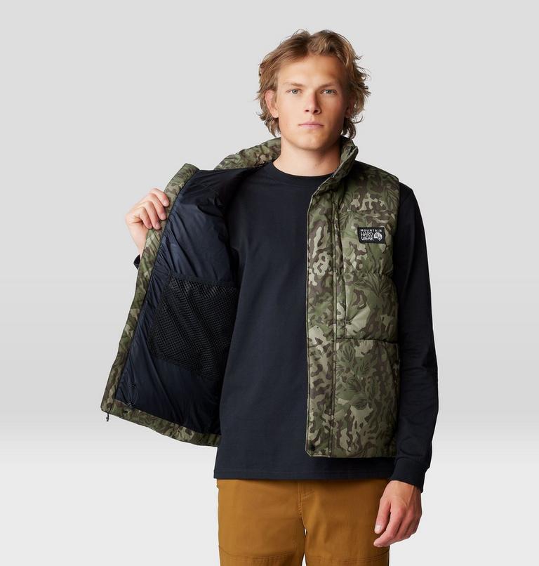 Men's Nevadan Down Vest, Color: Stone Green Forests Floor Print, image 5