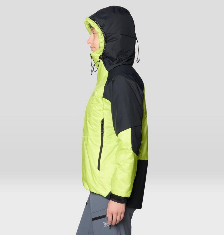 Women's Compressor Alpine Hooded Jacket, Color: Citron Glow, Black, image 5