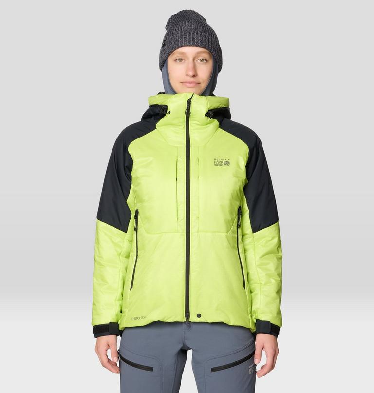Women's Compressor Alpine Hooded Jacket, Color: Citron Glow, Black, image 6