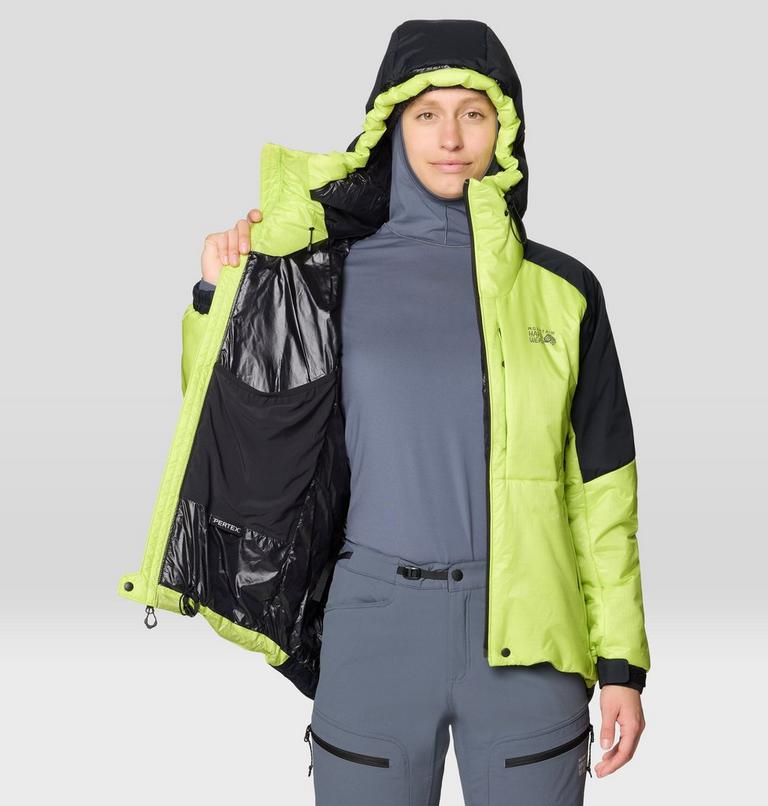 Women's Compressor Alpine Hooded Jacket, Color: Citron Glow, Black, image 7