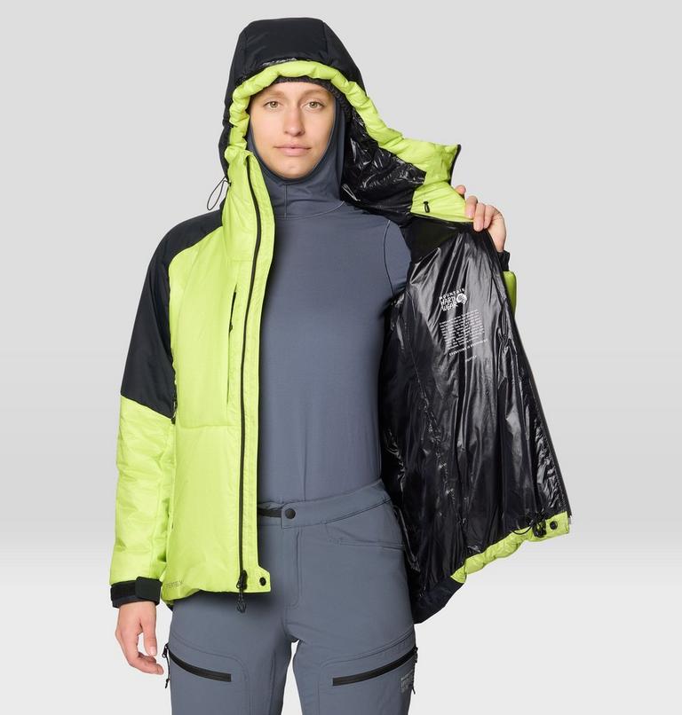 Women's Compressor Alpine Hooded Jacket, Color: Citron Glow, Black, image 8