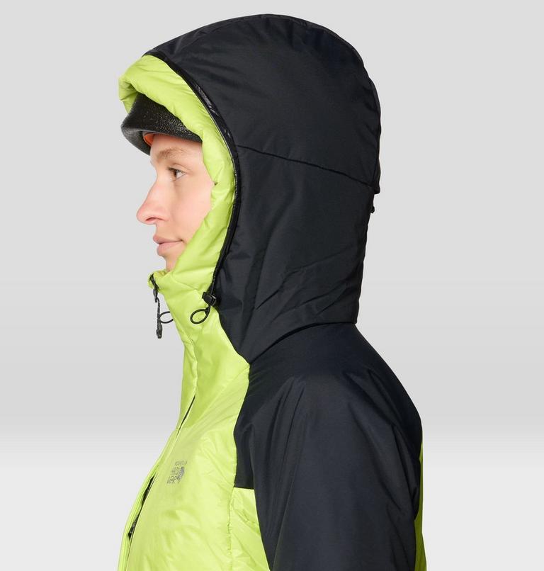 Women's Compressor Alpine Hooded Jacket, Color: Citron Glow, Black, image 12
