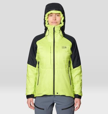 Women's Compressor Alpine Hooded Jacket, Color: Citron Glow, Black, image 1
