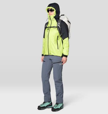 Women's Compressor Alpine Hooded Jacket, Color: Citron Glow, Black, image 2