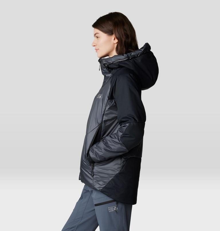 Women's Compressor Alpine Hooded Jacket, Color: Blue Slate, Black, image 3