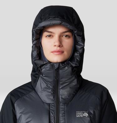 Women's Compressor Alpine Hooded Jacket, Color: Blue Slate, Black, image 12