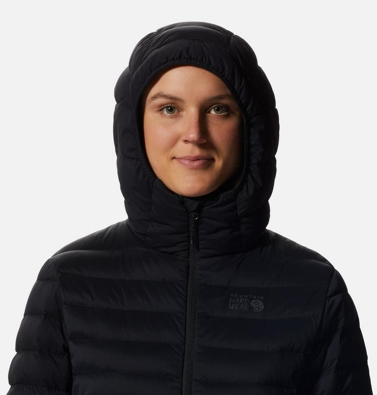 Women's Deloro Down Full Zip Hoody, Color: Black, image 4