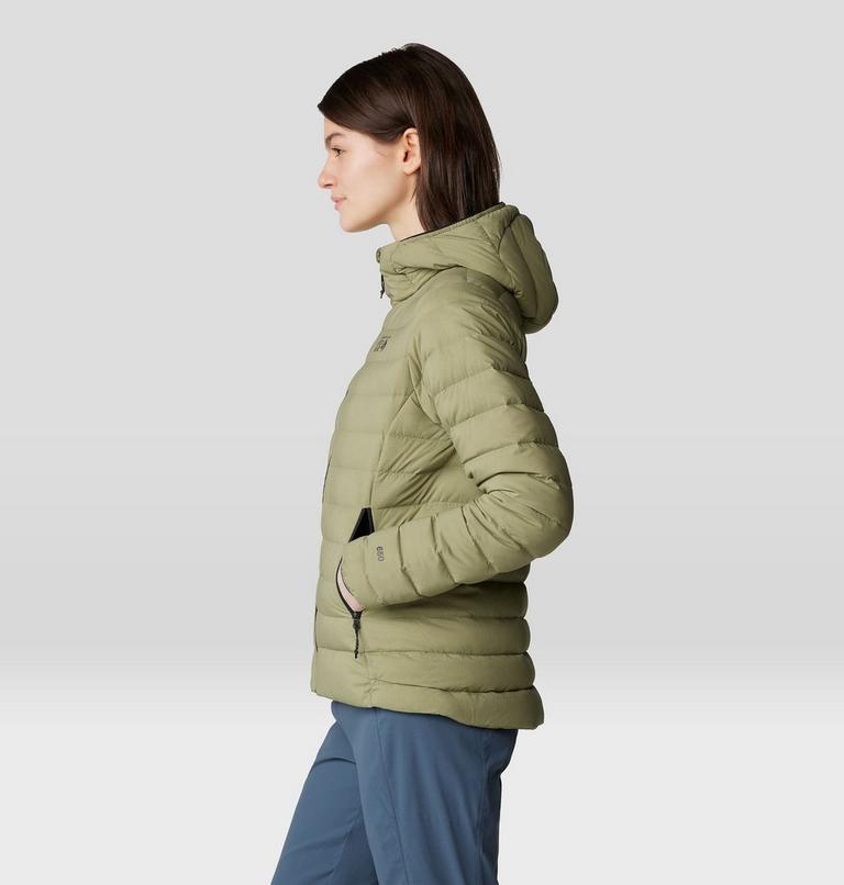 Women's Deloro Down Full Zip Hoody, Color: Mantis Green, image 3