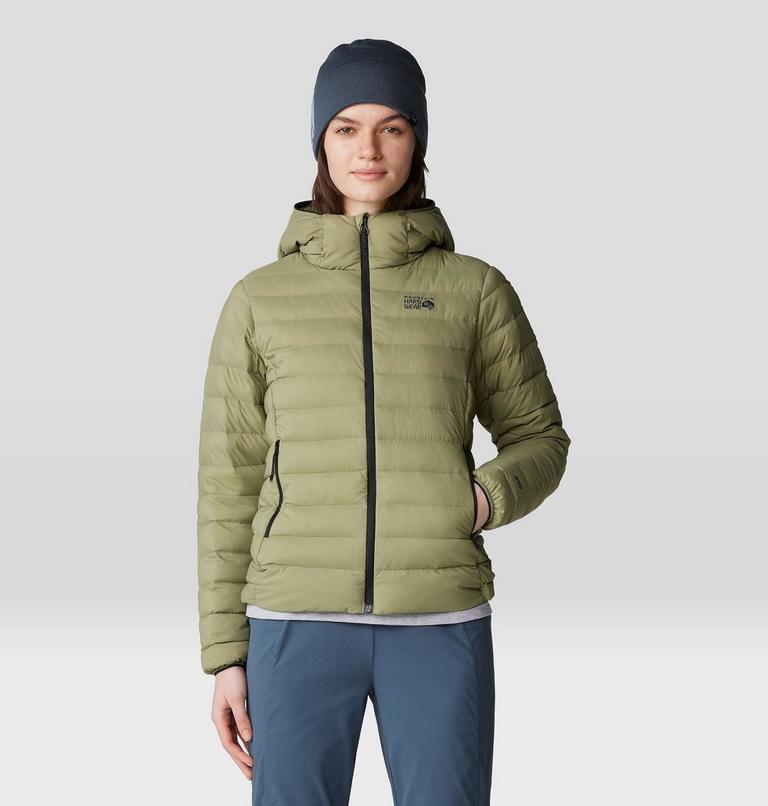 Women's Deloro Down Full Zip Hoody, Color: Mantis Green, image 6