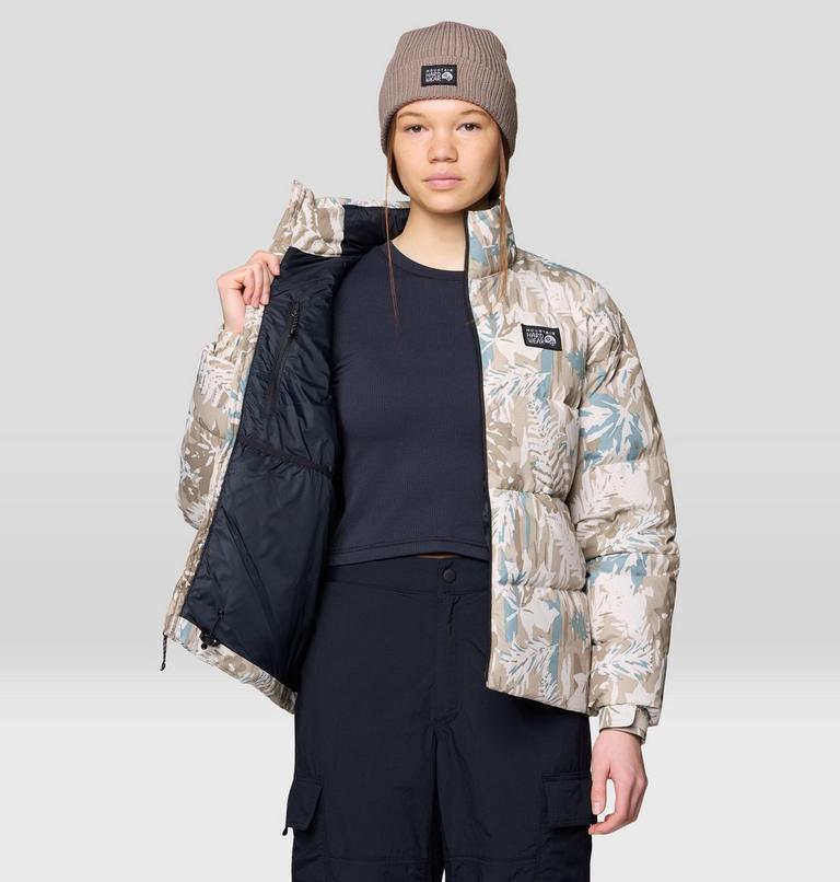 Women's Nevadan Down Jacket, Color: Talc Redwoods Camo, image 5