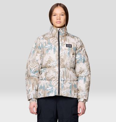 Women's Nevadan Down Jacket, Color: Talc Redwoods Camo, image 5