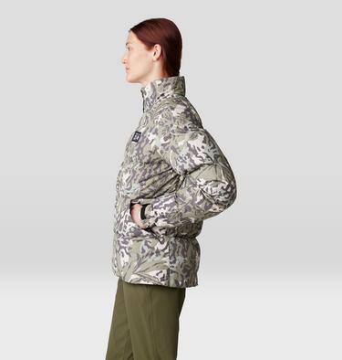 Women's Nevadan Down Jacket, Color: Mantis Green Forests Floor Print, image 7