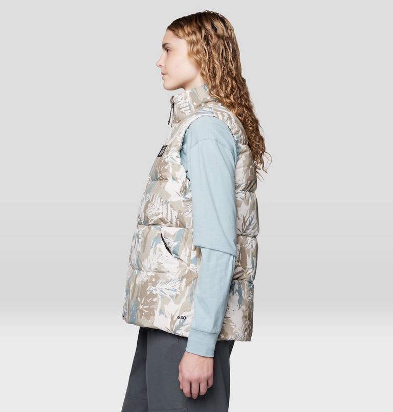 Women's Nevadan Down Vest, Color: Talc Redwoods Camo, image 3