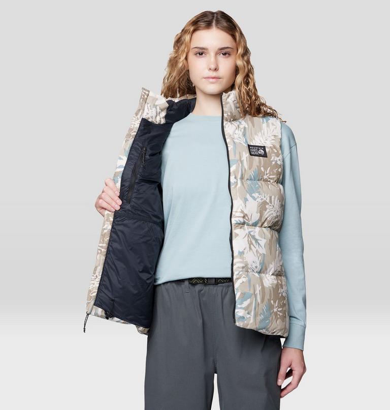 Women's Nevadan Down Vest, Color: Talc Redwoods Camo, image 4