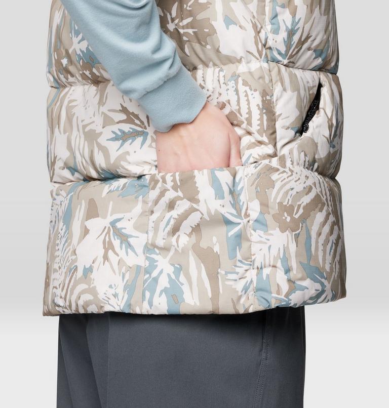 Women's Nevadan Down Vest, Color: Talc Redwoods Camo, image 6