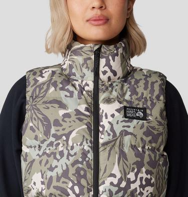 Women's Nevadan Down Vest, Color: Mantis Green Forests Floor Print, image 4