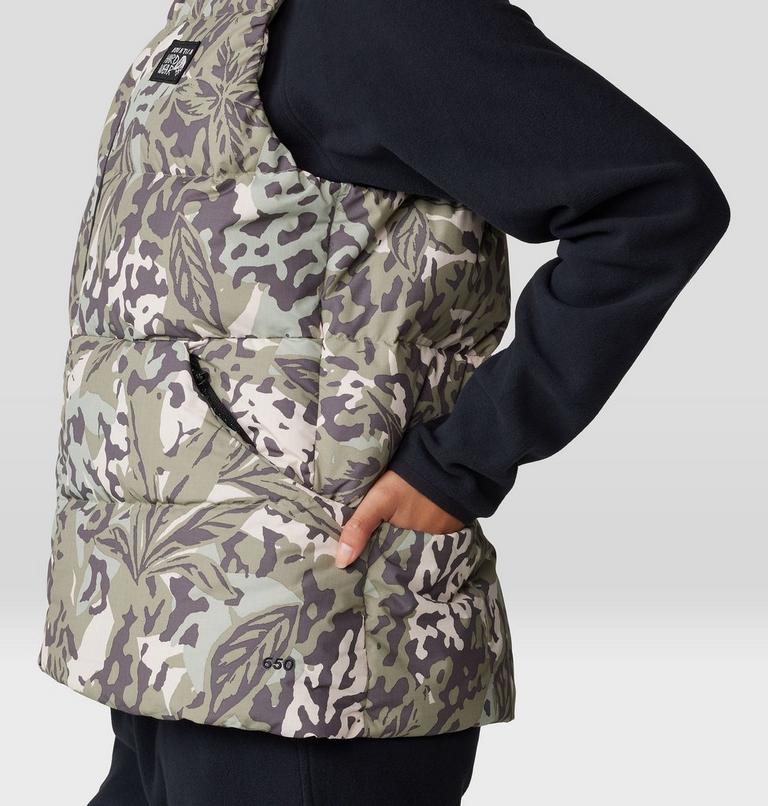 Women's Nevadan Down Vest, Color: Mantis Green Forests Floor Print, image 5