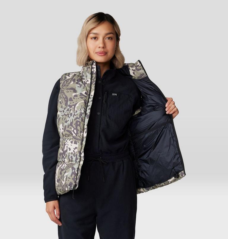 Women's Nevadan Down Vest, Color: Mantis Green Forests Floor Print, image 8
