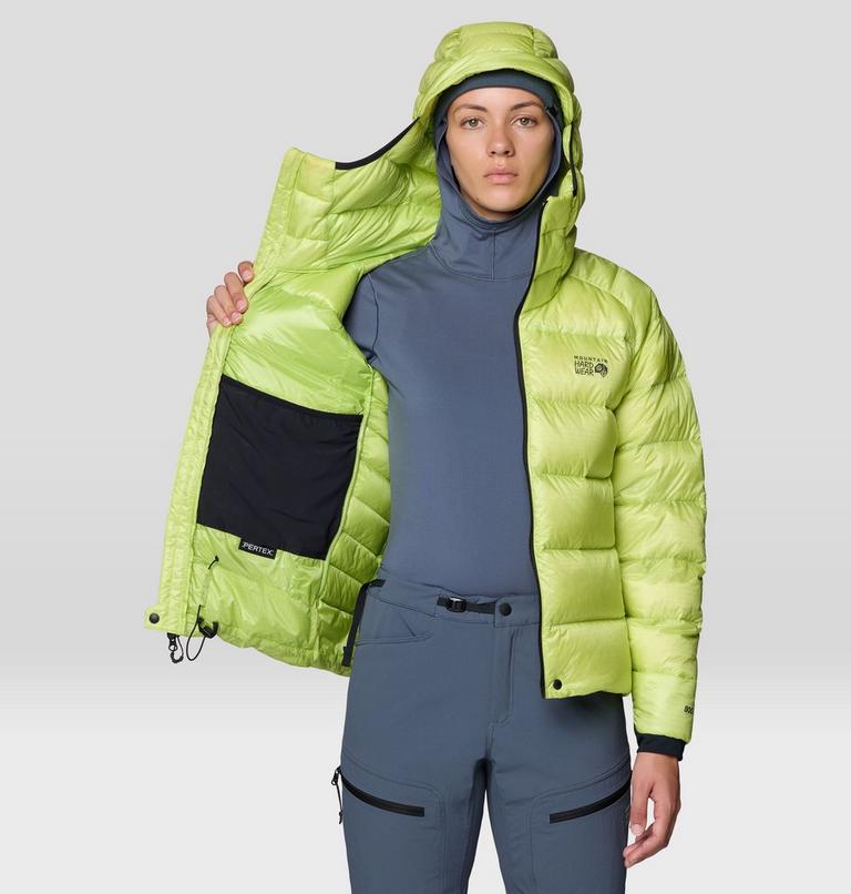 Women's Phantom Alpine Down Hooded Jacket, Color: Citron Glow, image 6