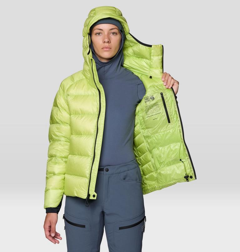 Women's Phantom Alpine Down Hooded Jacket, Color: Citron Glow, image 7