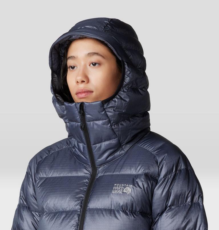Women's Phantom Alpine Down Hooded Jacket, Color: Blue Slate, image 5