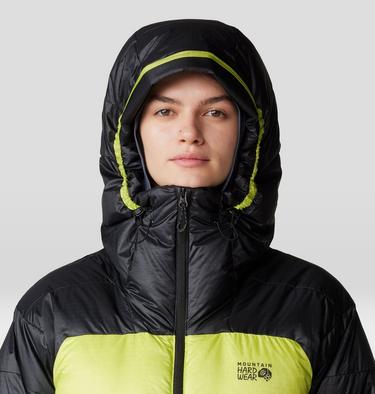 Women's Phantom Belay Down Parka, Color: Citron Glow, Black, image 8