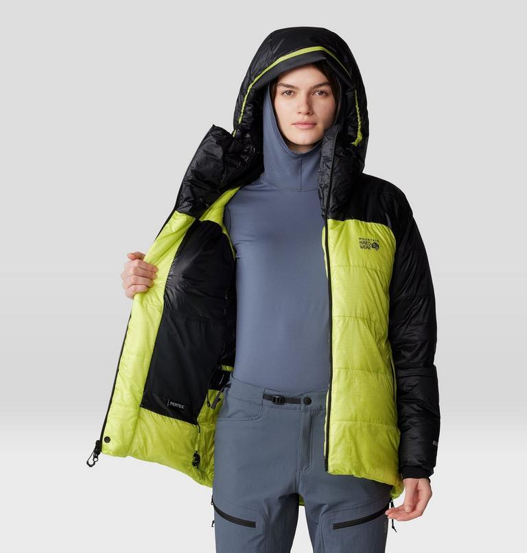 Women's Phantom Belay Down Parka, Color: Citron Glow, Black, image 8