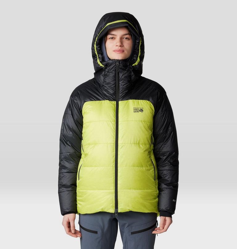 Women's Phantom Belay Down Parka, Color: Citron Glow, Black, image 1