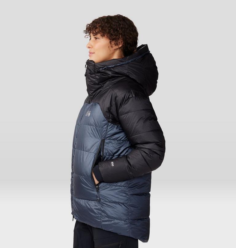 Women's Phantom Belay Down Parka, Color: Blue Slate, Black, image 3