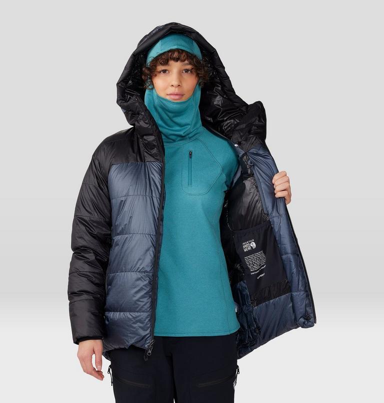 Women's Phantom Belay Down Parka, Color: Blue Slate, Black, image 10