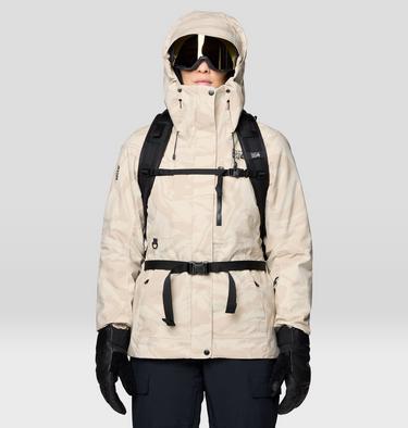 Women's Powder Maven Jacket, Color: Fossil Rockstrata Print, image 12