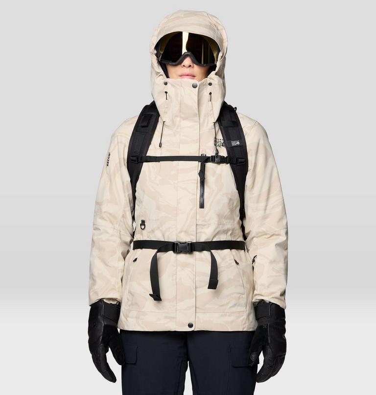 Women's Powder Maven Jacket, Color: Fossil Rockstrata Print, image 4
