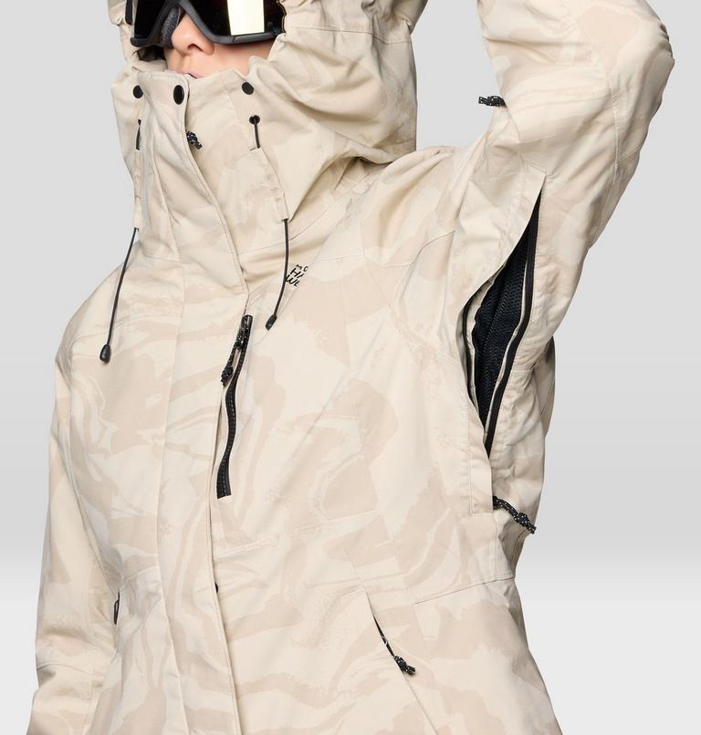 Women's Powder Maven Jacket, Color: Fossil Rockstrata Print, image 10