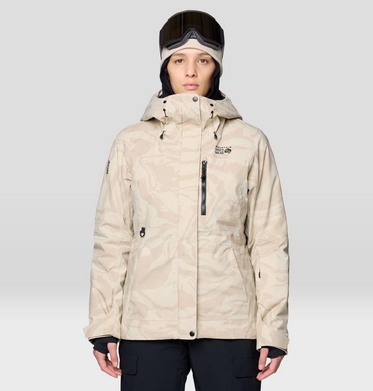 Women's Powder Maven Jacket, Color: Fossil Rockstrata Print, image 1