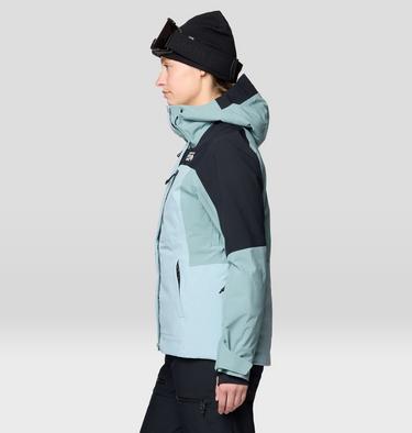 Women's Powder Maven Jacket, Color: Ice Shadow, Blue Sage, Black, image 4