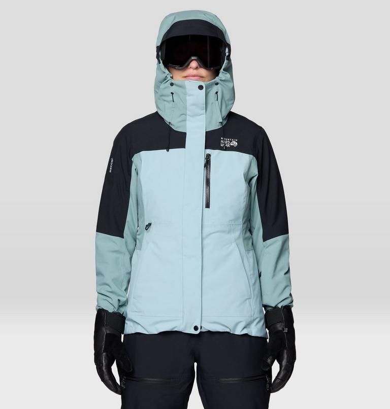 Women's Powder Maven Jacket, Color: Ice Shadow, Blue Sage, Black, image 5