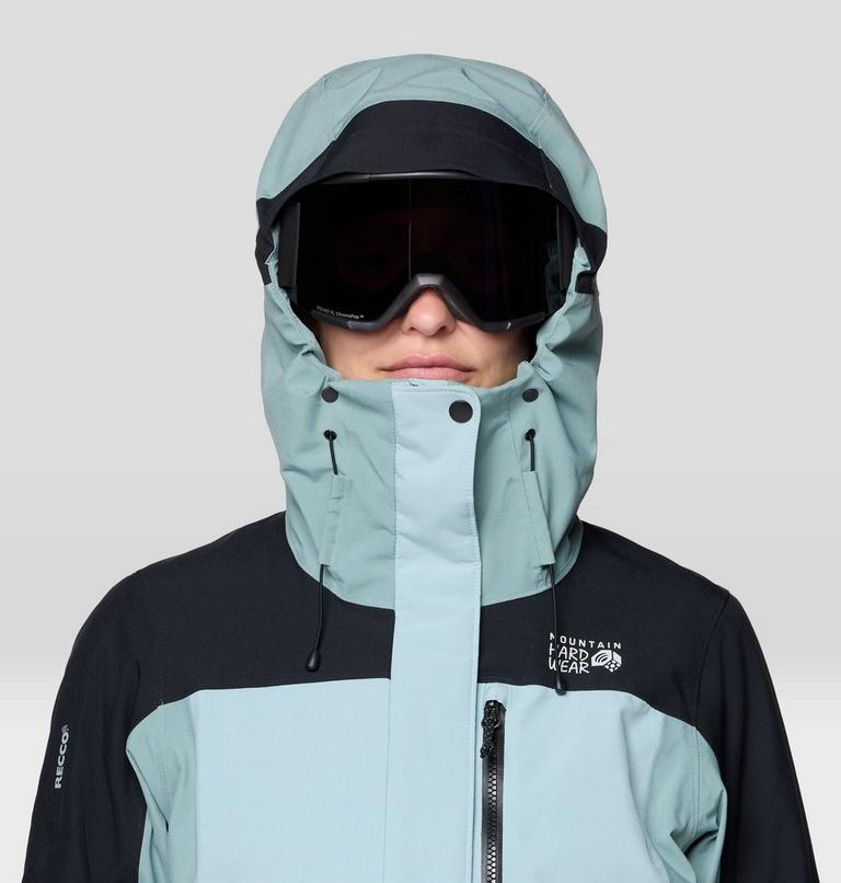 Women's Powder Maven Jacket, Color: Ice Shadow, Blue Sage, Black, image 8