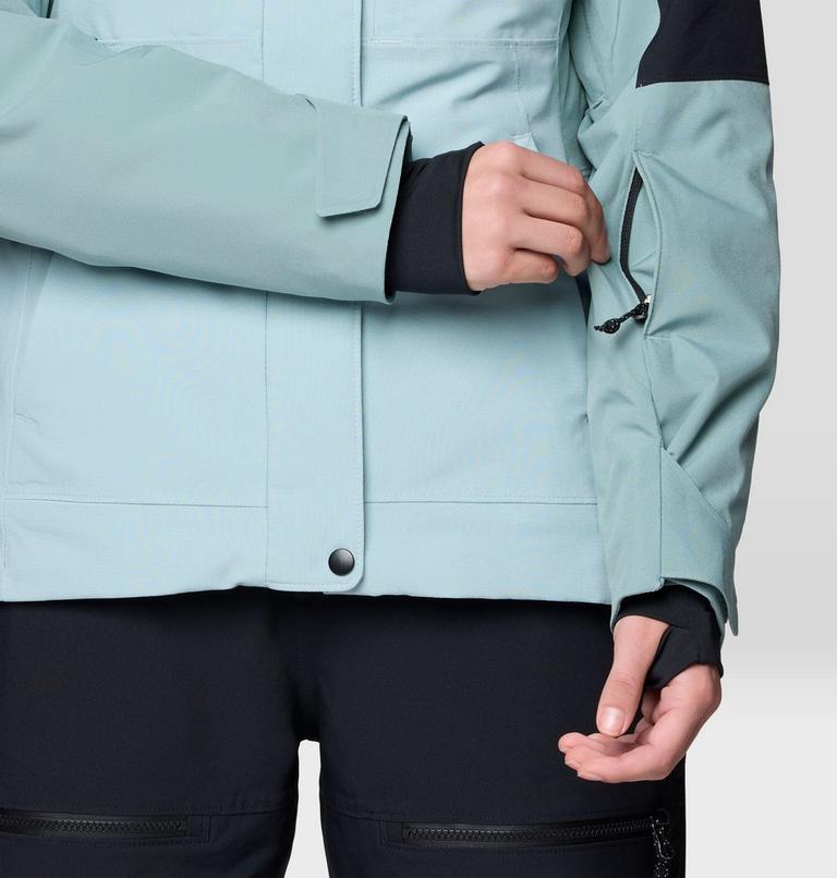 Women's Powder Maven Jacket, Color: Ice Shadow, Blue Sage, Black, image 12